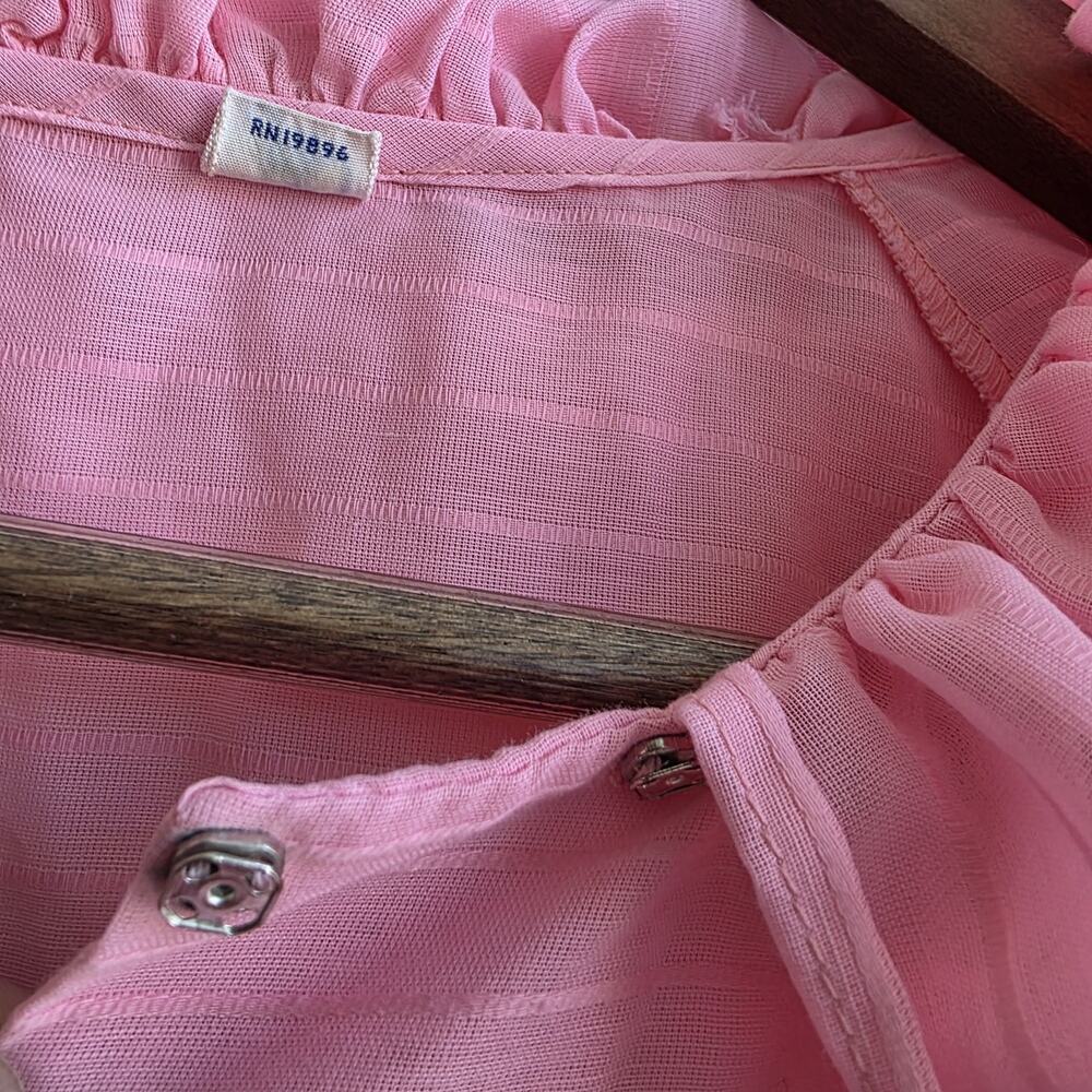 VTG‎ 60s 70s Dotti Original Pink Cardigan M Hood Sheer Coquette Soft Girl Kawaii - Picture 10 of 12